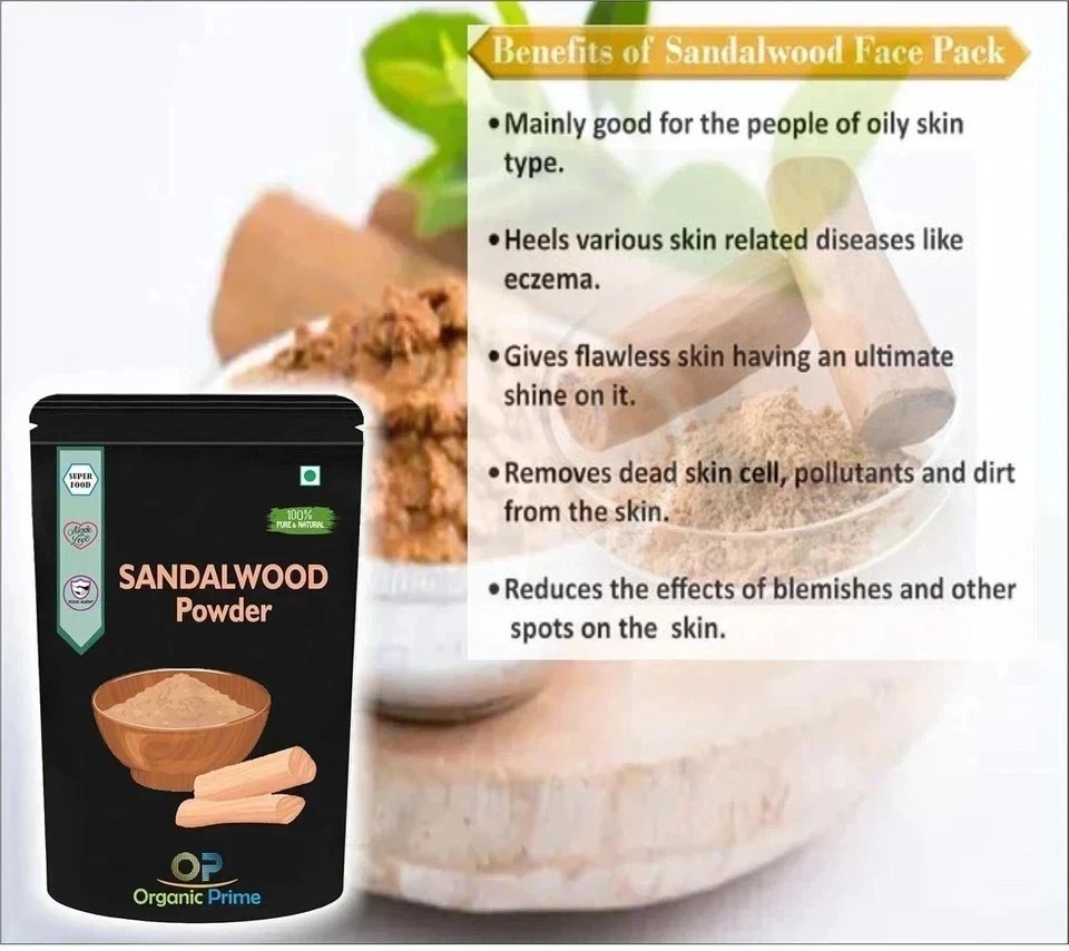 Organic Prime Sandalwood Powder for Face Masks, Facials and Skin Care