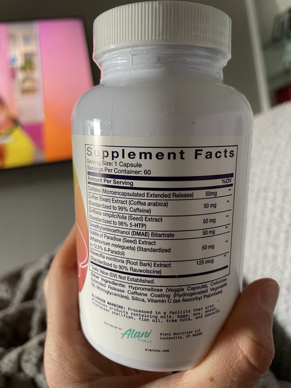Alani Nu Fat Burner Dietary Supplement Vegan Capsules 60 Ct 60-Day Weight