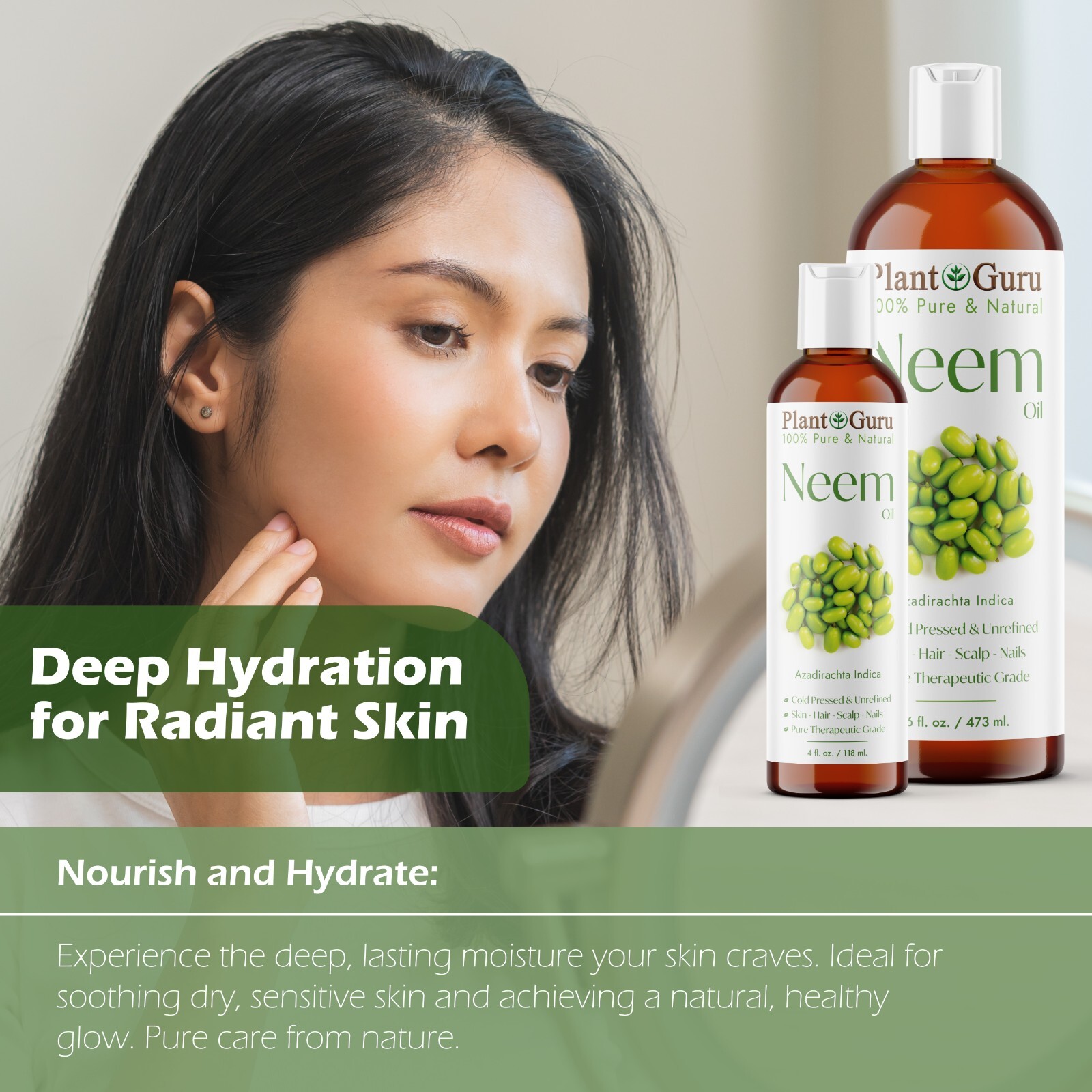 Neem Oil Cold Pressed 100% Pure Natural Unrefined Virgin Raw