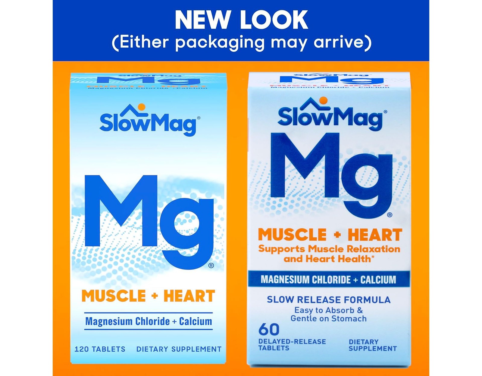 8/2026+ SlowMag Mg Muscle + Heart, Magnesium Chloride + Calcium, 60 Count