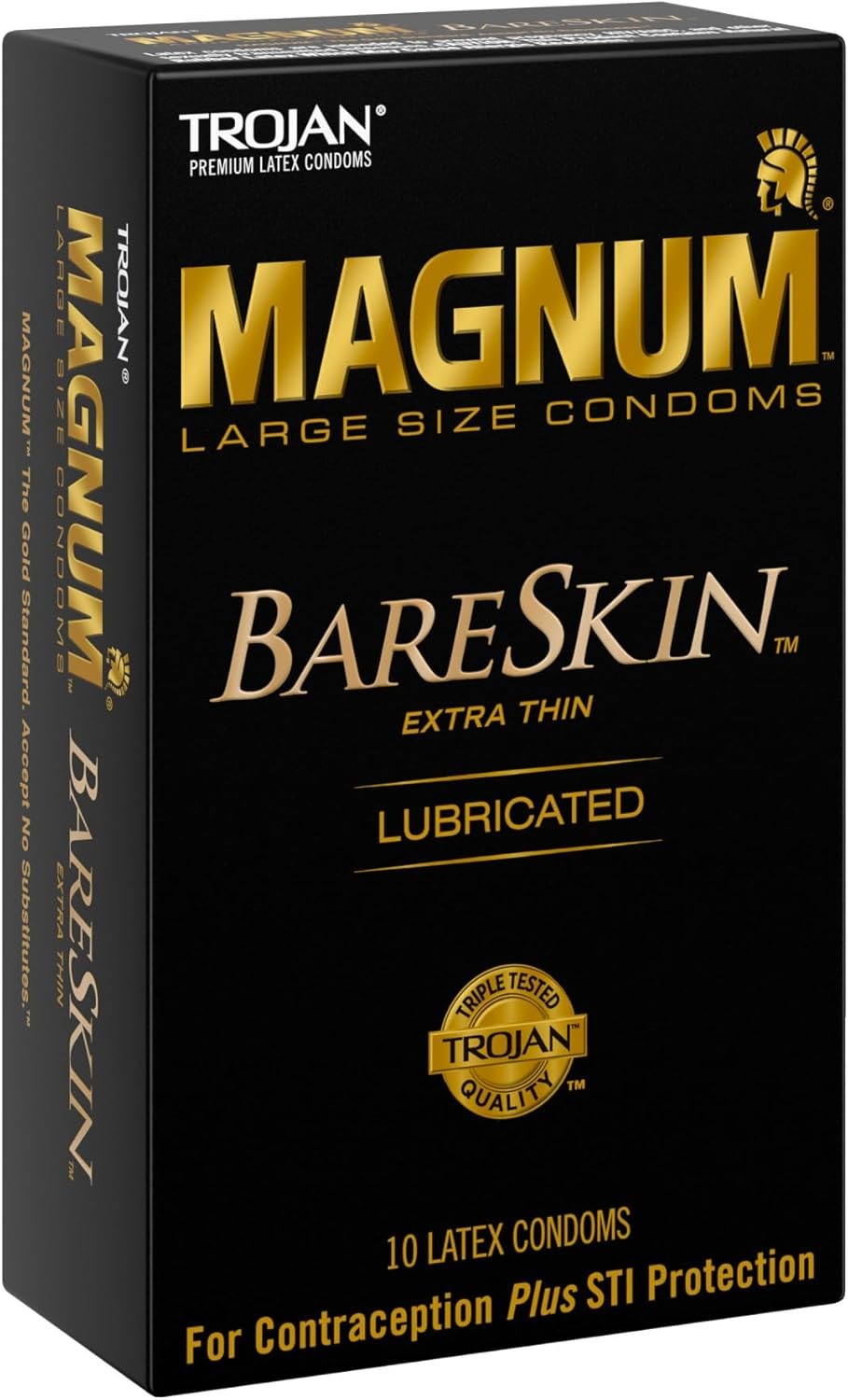 Trojan Magnum Bareskin Large Size Condoms – 10 Count