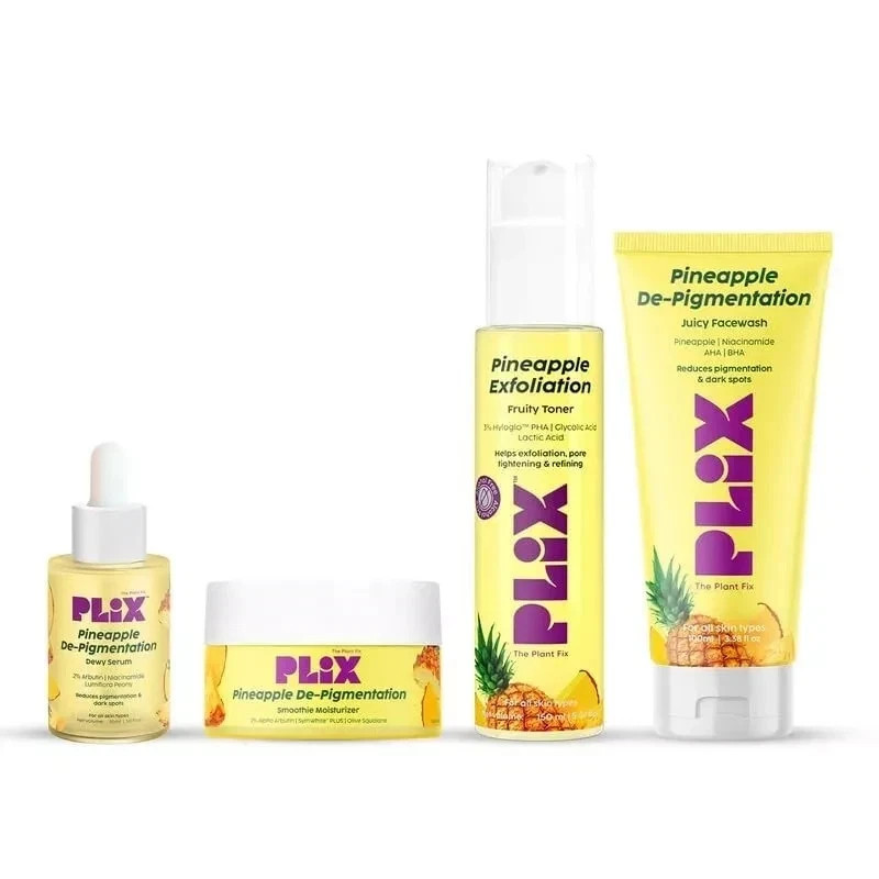 Plix THE PLANT FIX PineDewy Serum, Moisturtizer, Fruity Toner, Juicy Face Wash