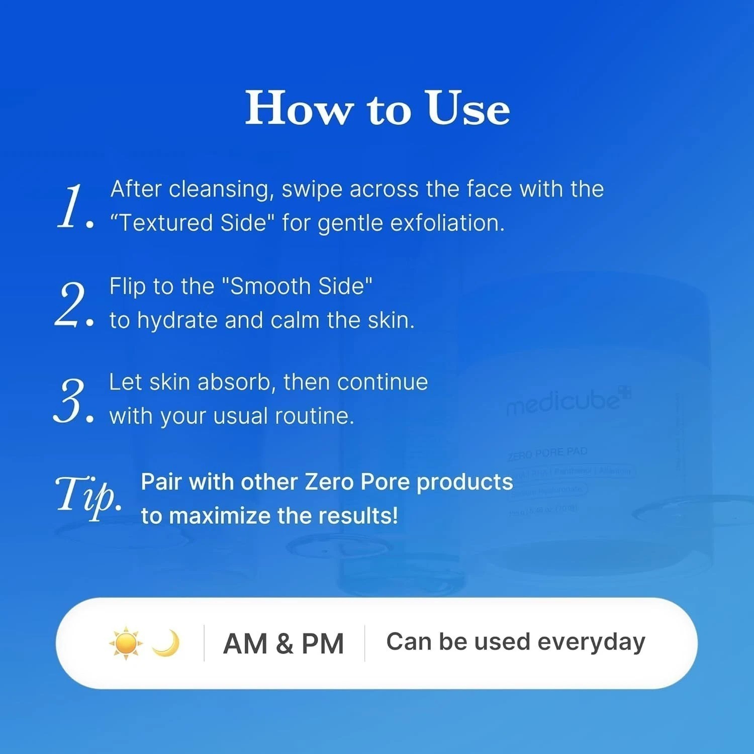 MediCube Zero Pore Pad 2.0 | Dual-Textured Exfoliating Toner Pads,Pore Refining