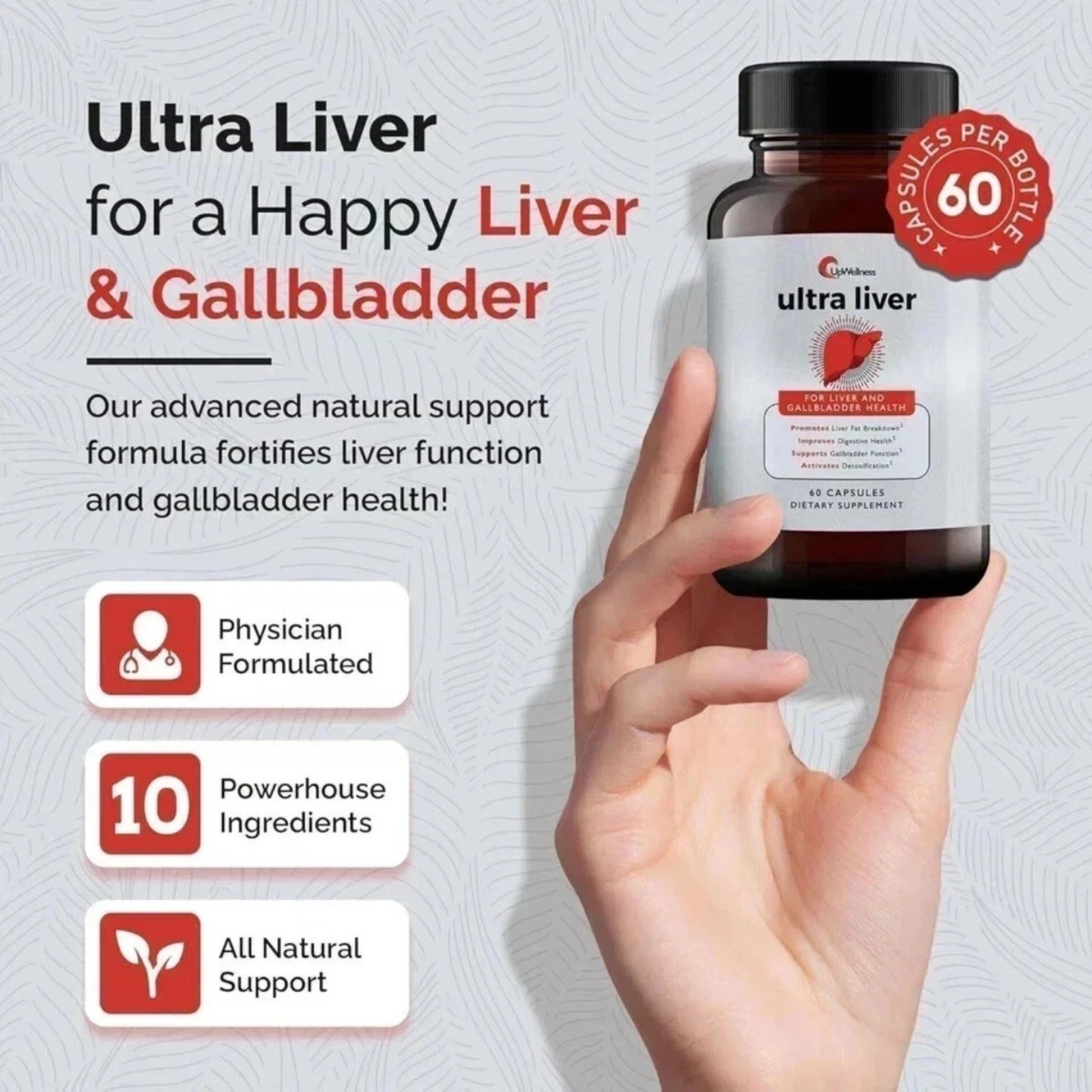 Up Wellness Ultra Liver Supplement for Liver Health and Gallbladder Support
