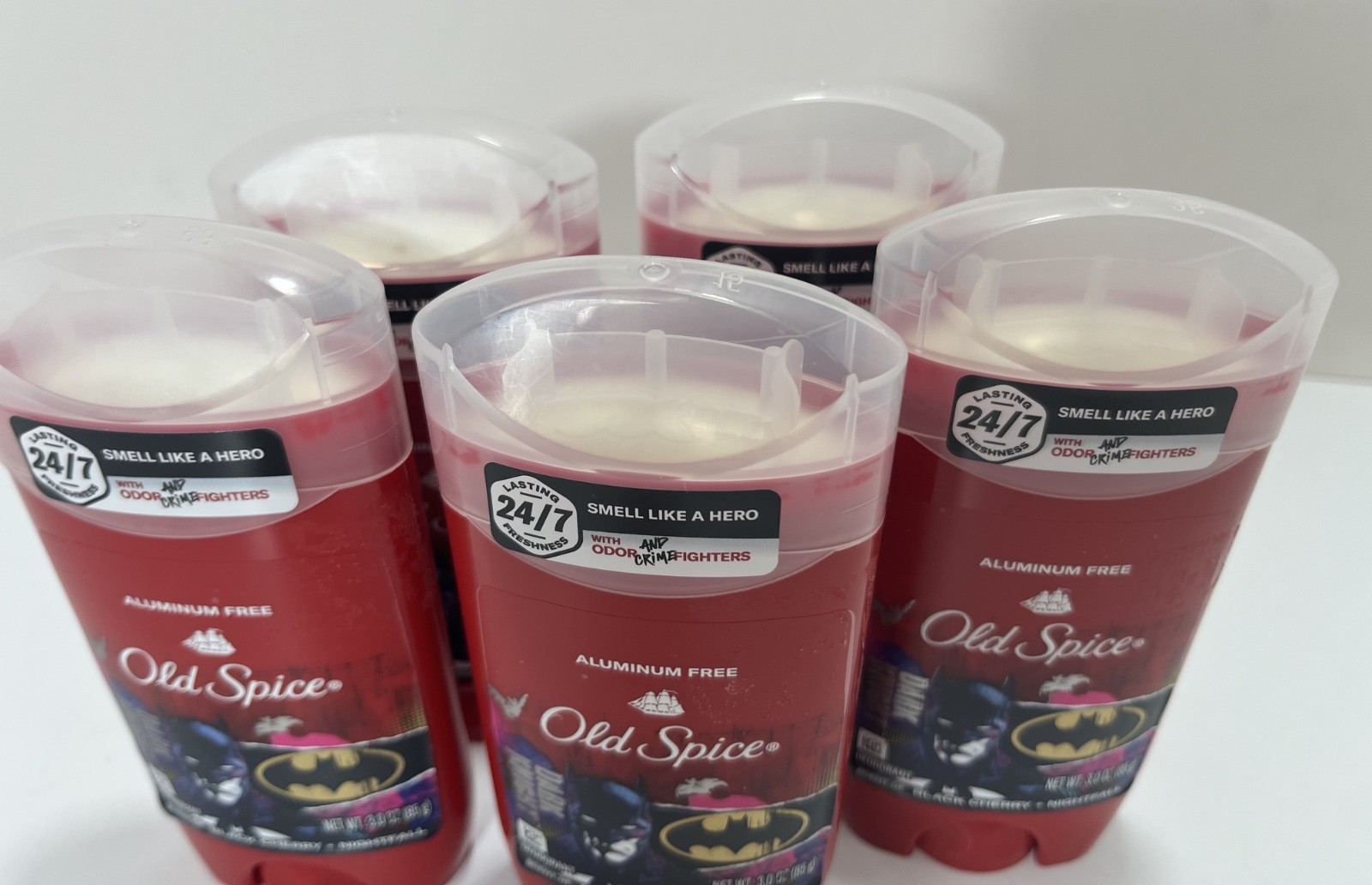 5x Old Spice DARK KNIGHT/BATMAN Black Cherry Nightfall ANTIPERSPIRANT/DEODORANT