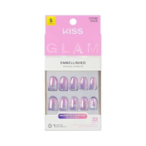 Glam, Press On Nails, Nail glue included, », Pink Size, Short One n Only
