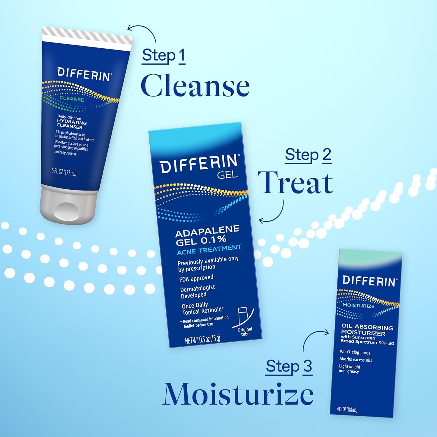 Acne Treatment Gel, 30 Day Supply, Retinoid Treatment for Face with 0.1% Adapale