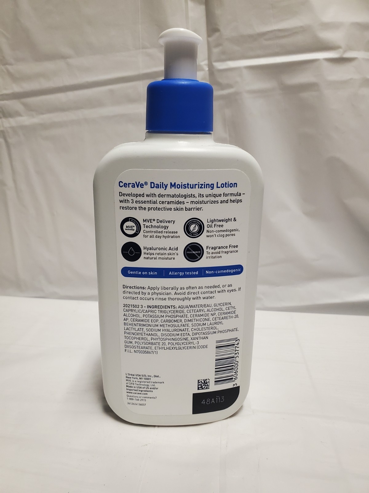 CeraVe Daily Moisturizing Lotion Normal to Dry Fragrance Free Body 12 fl oz