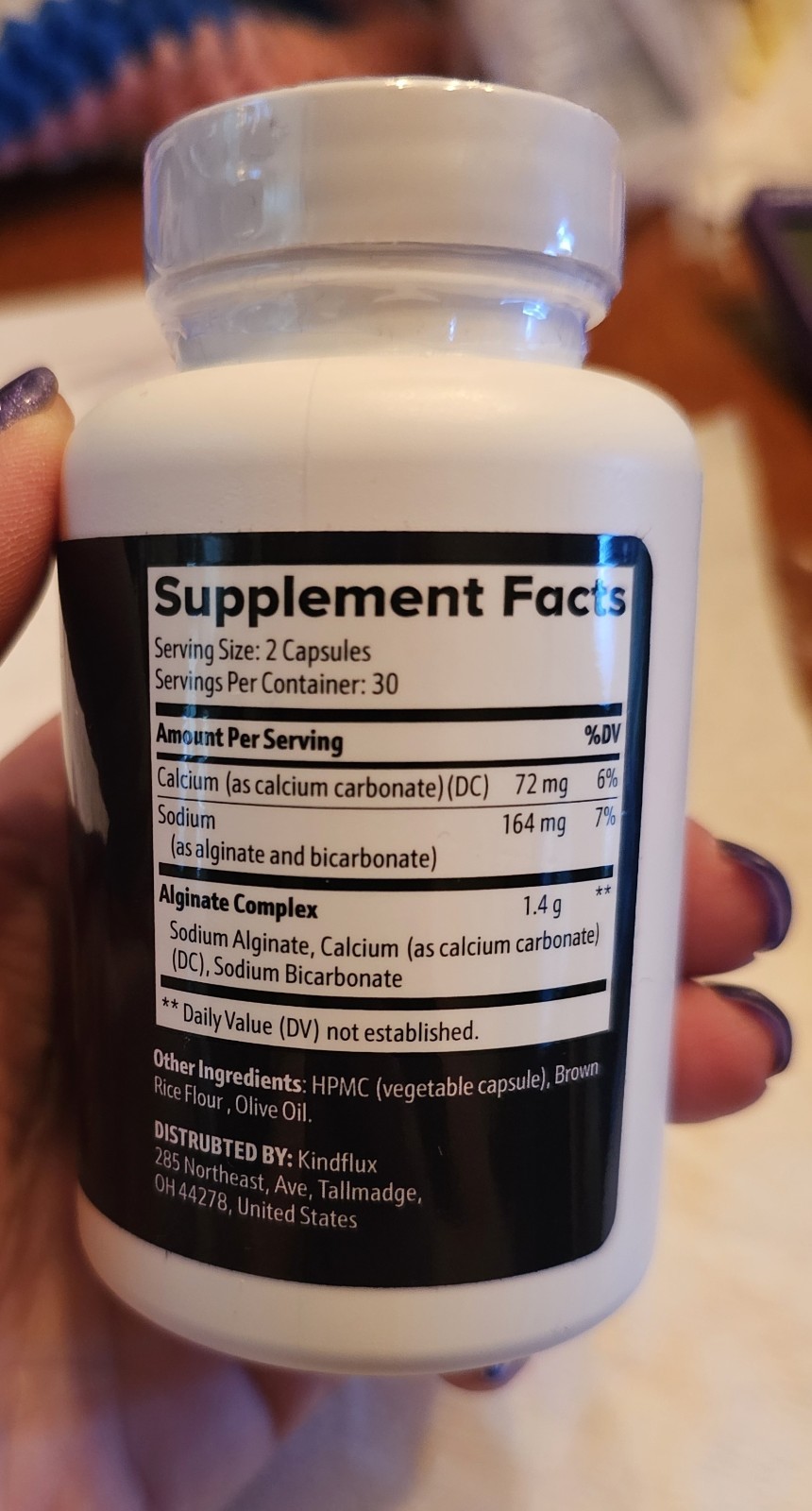 Kindflux Kind Reflux Blend Digestive & Throat Support Vegan 60 Caps 09/2027