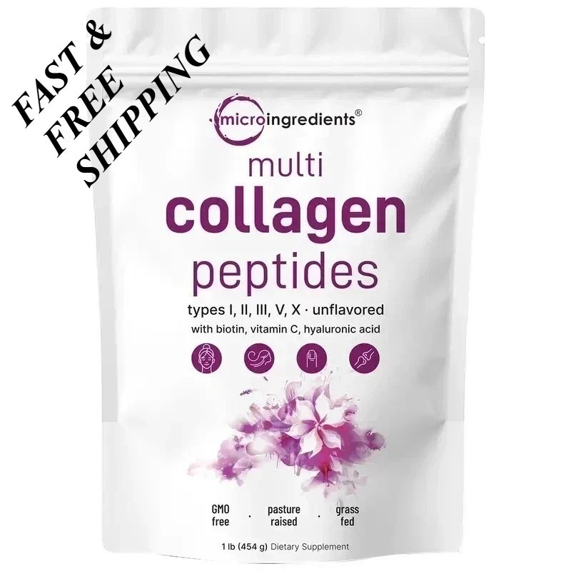 2 PACKS-Multi Collagen Peptides Powder Hydrolyzed Protein Peptide Type I,II III