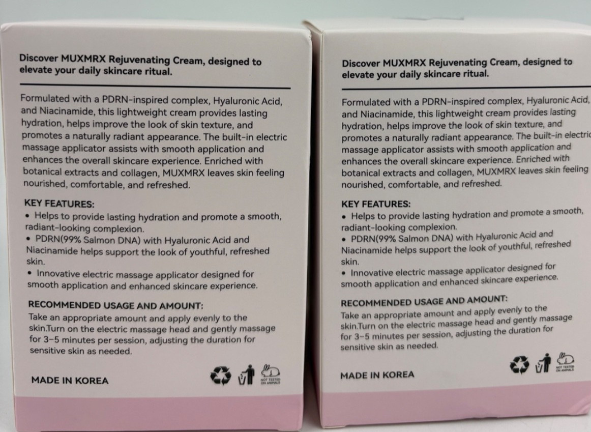 MUXMRX Elecric Massage PDRN Rejuventing Cream- 2 Pack -Exp 10/2028