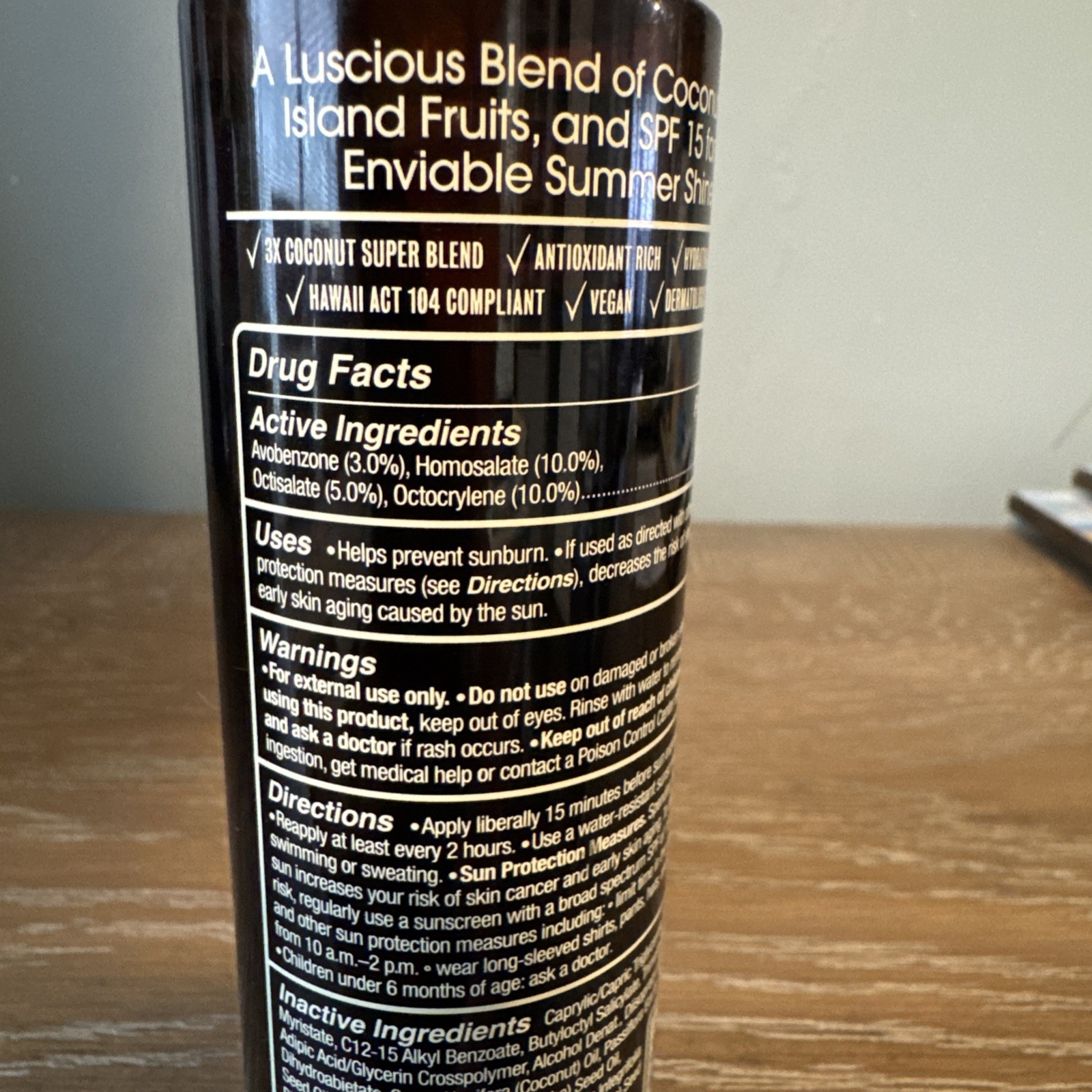 2 pack! Vacation Original Coconut Oil SPF 15 Sunscreen Oil 5fl oz ea.