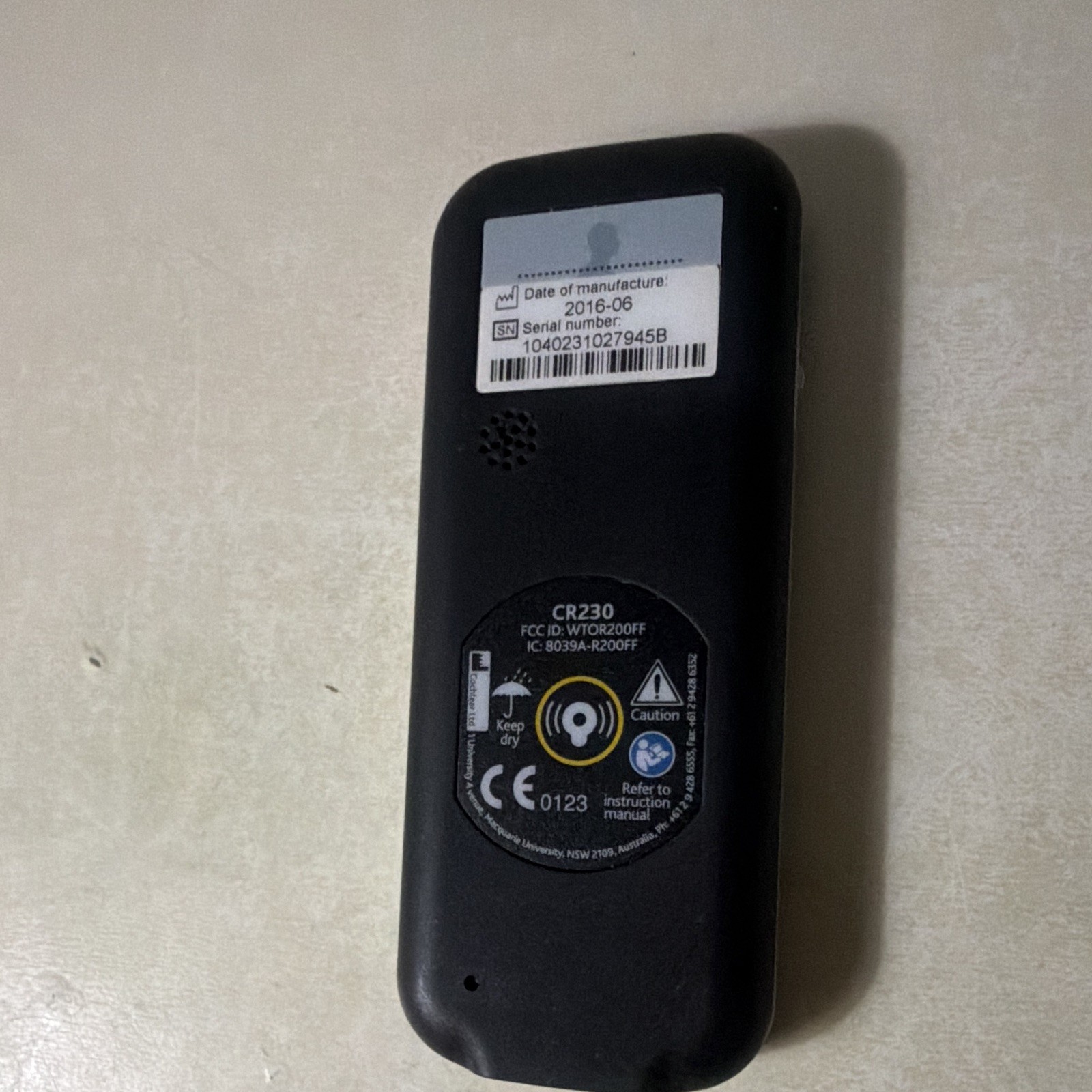 Cochlear CR230 Bluetooth Remote Control Black w/ Protective Case. No Battery