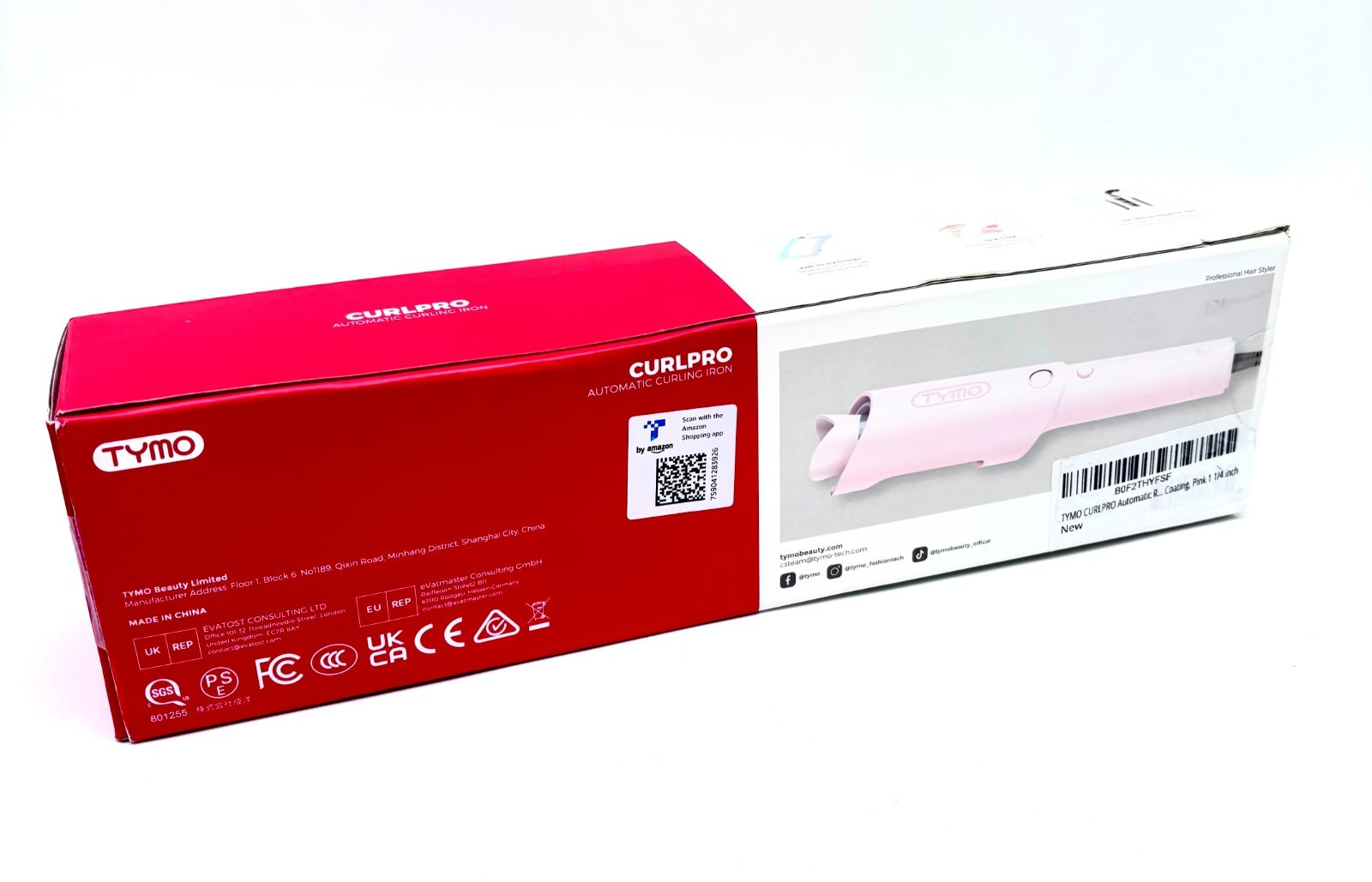 Tymo Hair Curler Automatic Curling Iron with 1.25 Inch Barrel – Pink