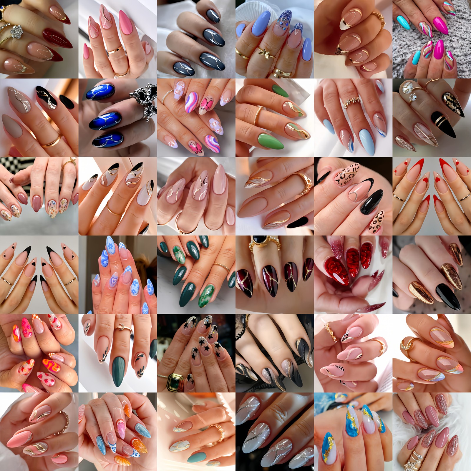 Wholesale 360PCS Press-On Nails Short Medium Length Almond Square Tip Easy-Apply