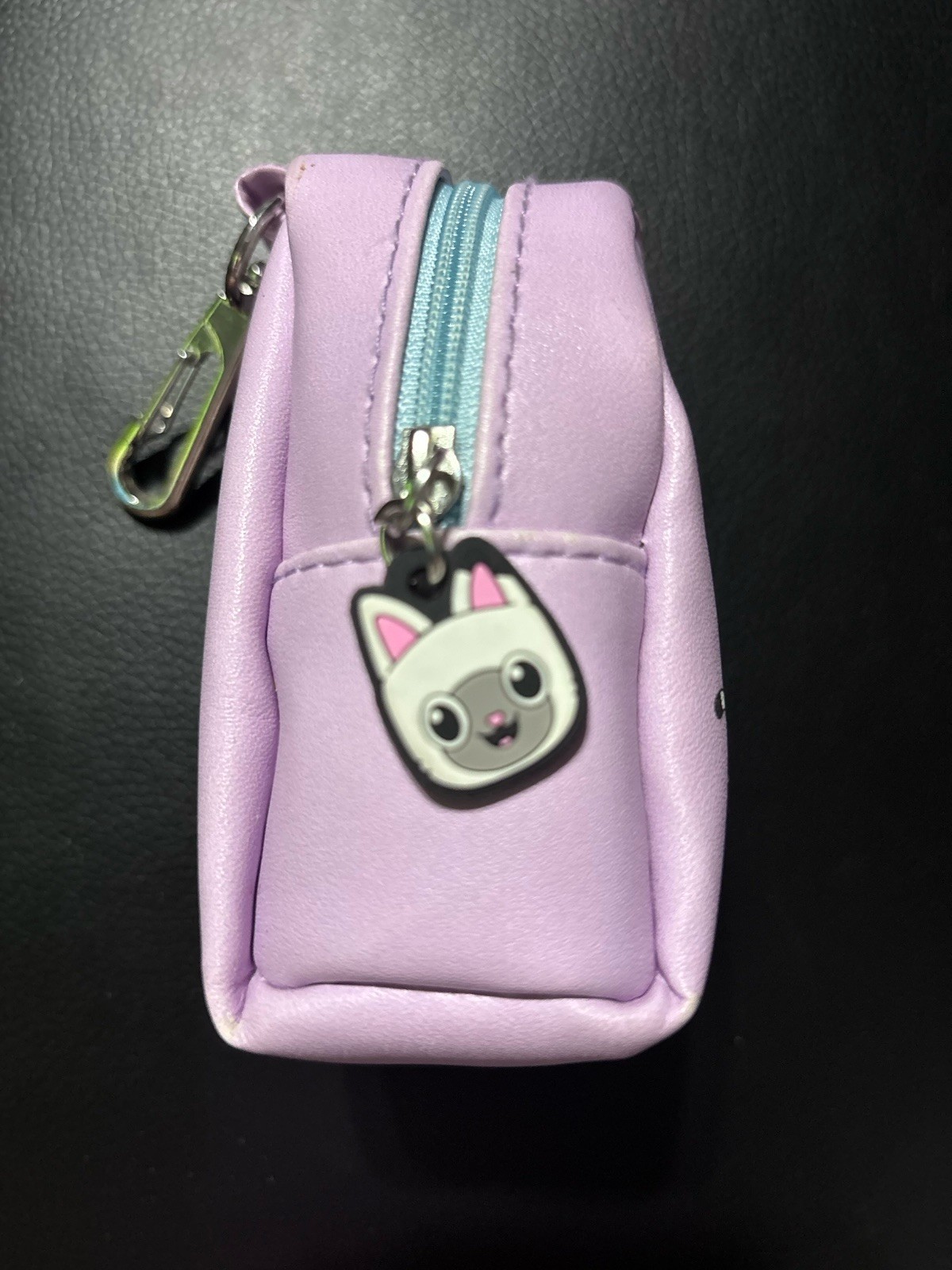 DreamWorks Purple Mini Makeup Bag Zip-Around Zipper Pouch with Keychain Clip