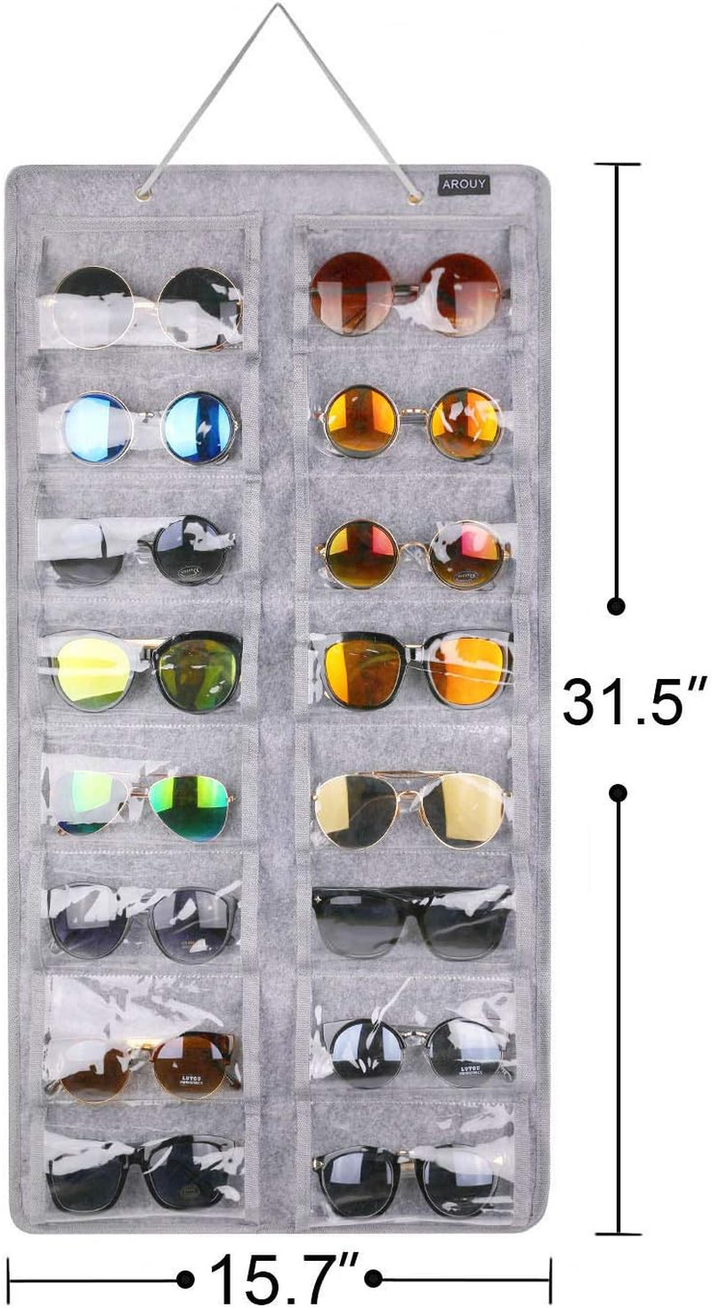 Sunglasses Organizer Storage, Hanging Dust Proof Wall Pocket Glasses Organizer –