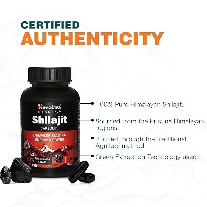 Himalaya Shiljit 60 Capsule Promotes stamina, energy,Sexual wellness SF.