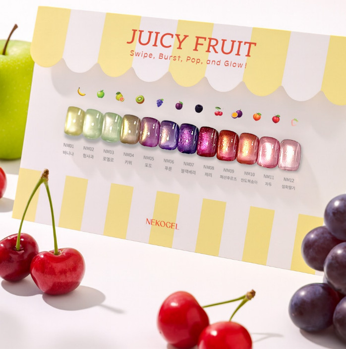 NEKOGEL Juicy Fruit Magnet Gel Collection Soak Off Nail Gel K-Beauty
