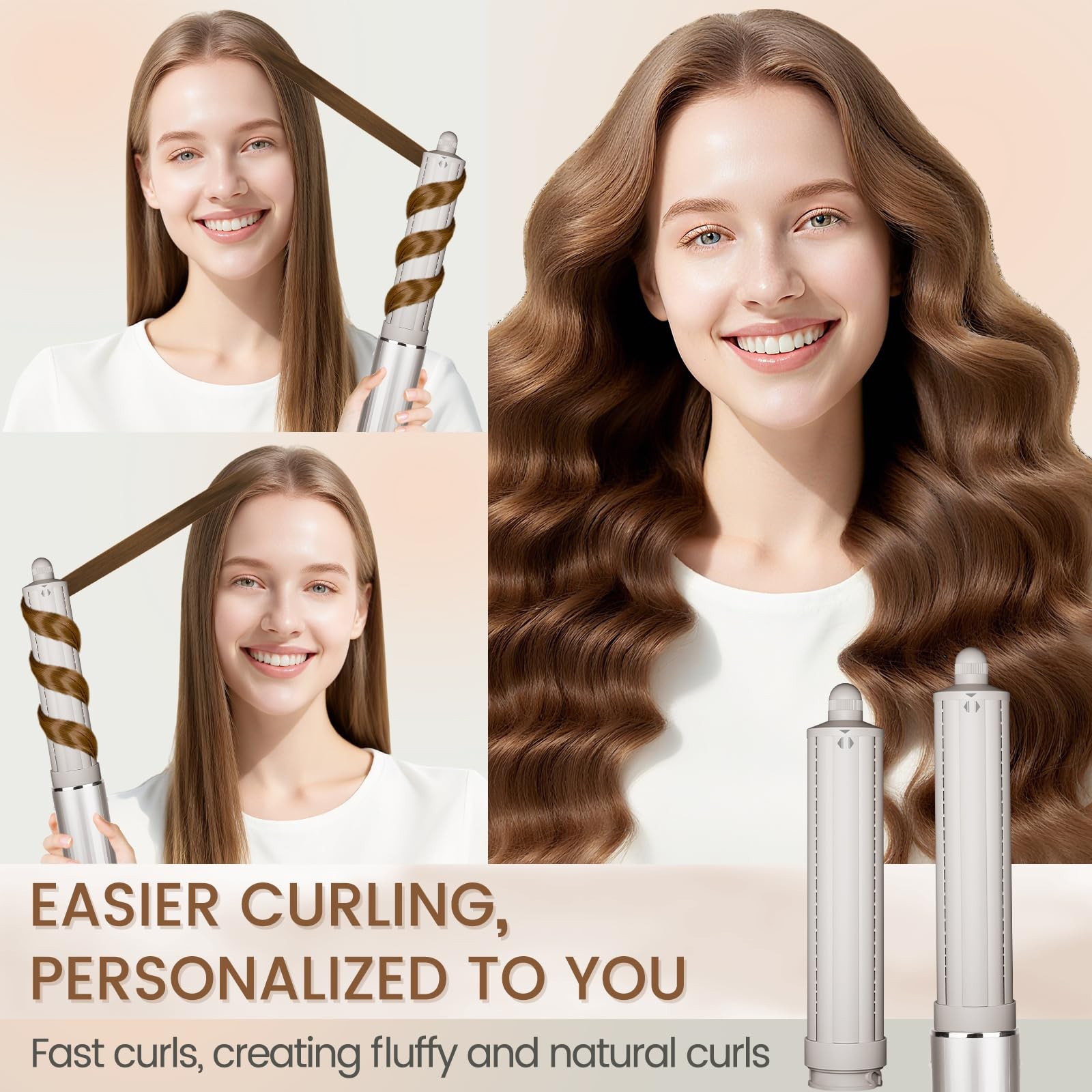 Chivixe 1.6in Long Hair Curling Barrel Attachment for Shark FlexStyle, Auto-Wrap