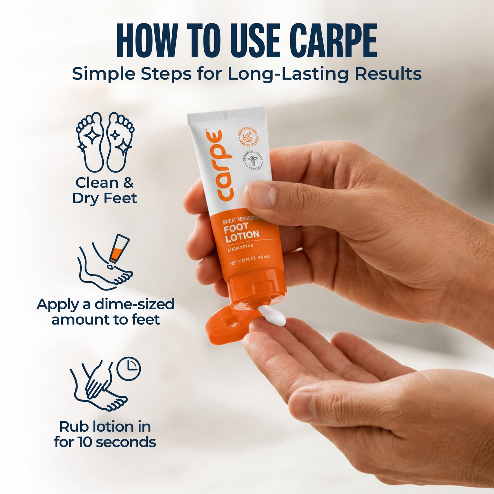 Carpe Sweat Absorbing Foot Lotion, A 1.35 Fl Oz (Pack of 1)