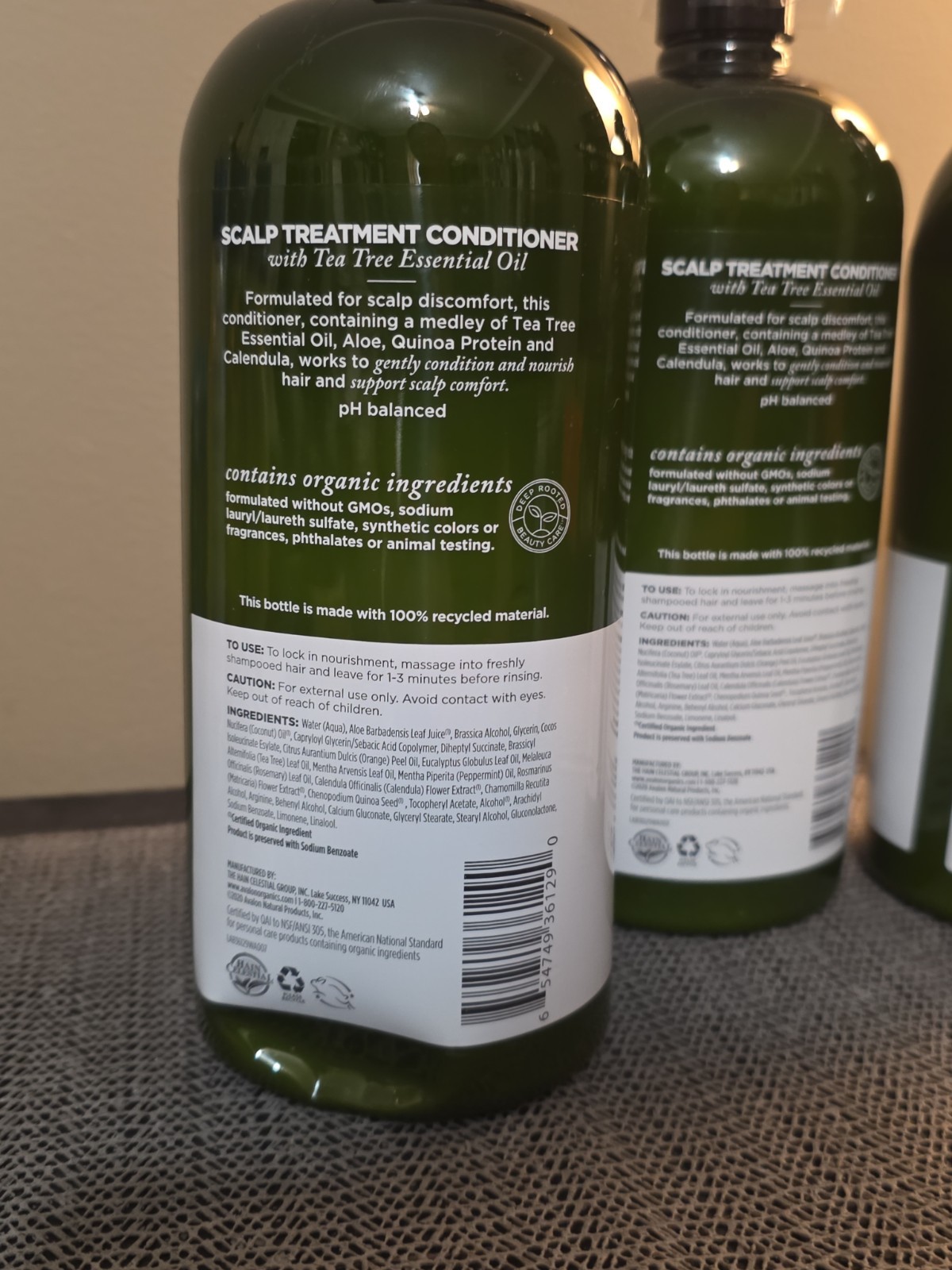 Avalon Organics Scalp Treatment (Bundle Of 3) Tea Tree Conditioner, 32 oz Each