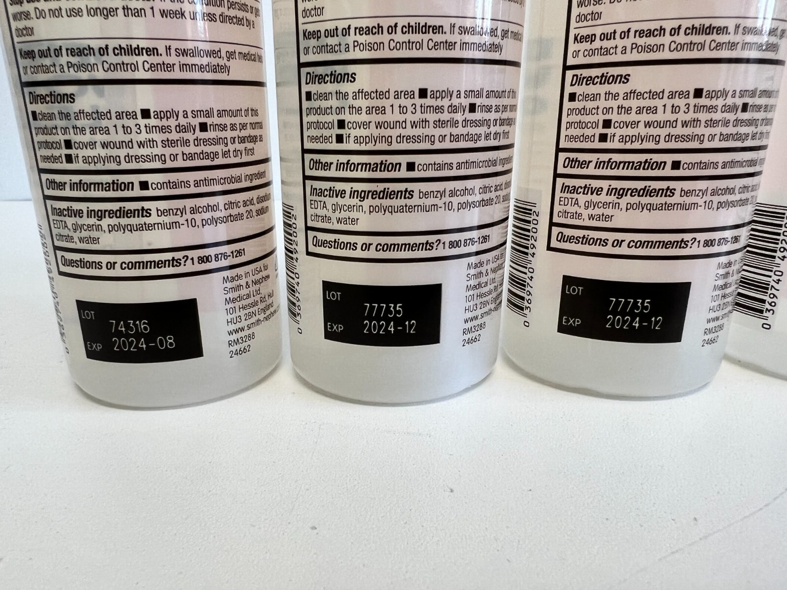 Shelf5: 4 Bottles – Dermal Wound Skin/Wound Cleanser 8 fl oz Spray Exp. 08-2024