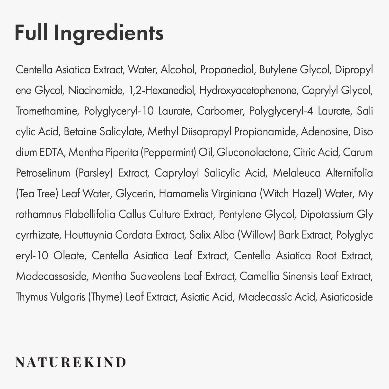 Naturekind Heartleaf Tea Tree Tok Acne Treatment Soothing Toner Serum Centella