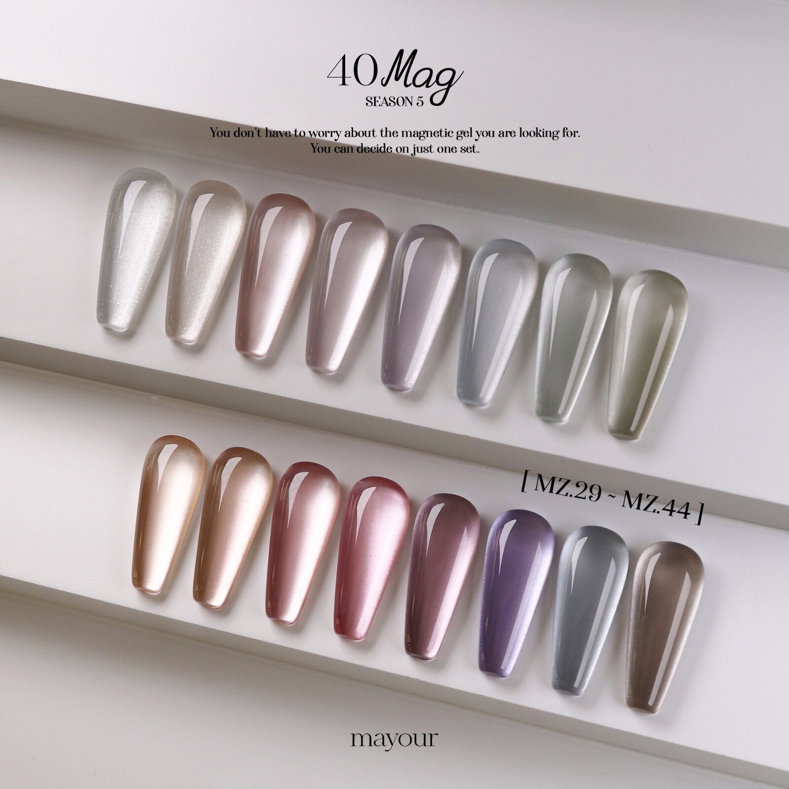 Mayour Magnetic Gel The Collector Season 5 8ml 40 Colors Nail Polish K-Beauty