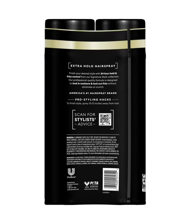 Tresemme Extra Hold Hairspray 24H Frizz Control, 11 oz 2 Count
