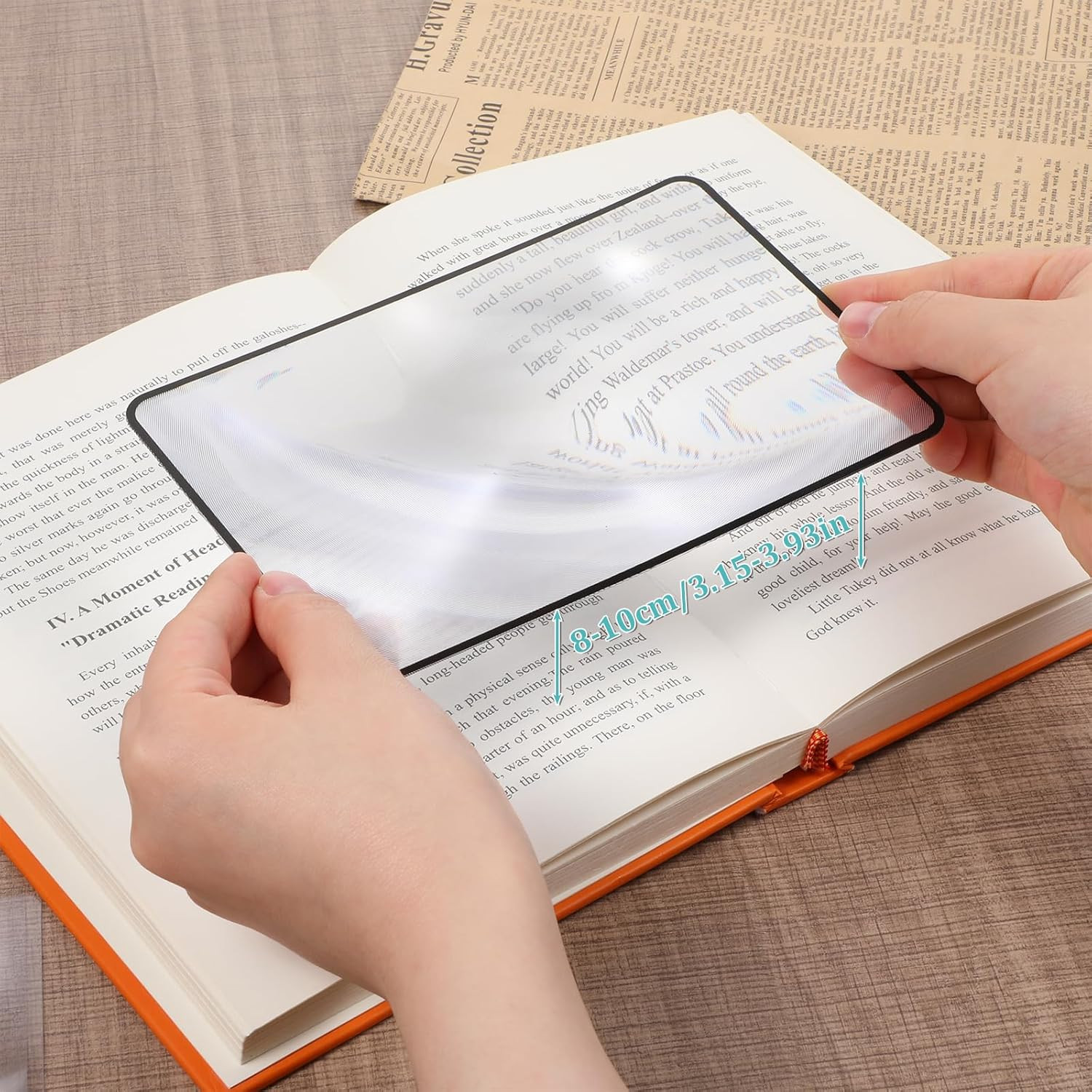 6 PCS Magnifying Sheets 5X 3X, Full Page Magnifier for Reading, Flat Plastic