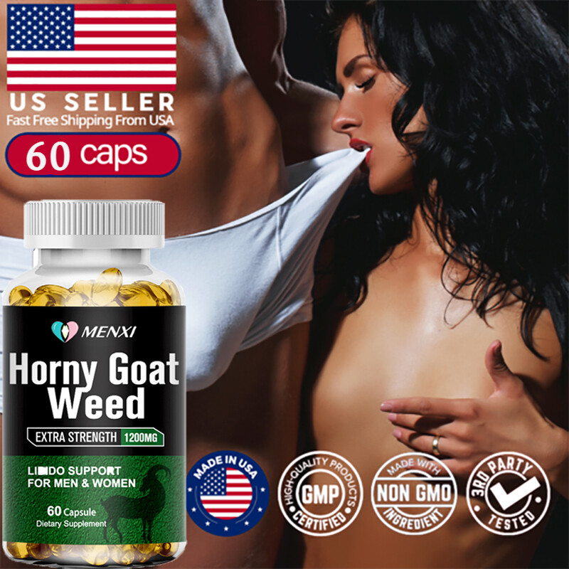 Horny Goat Weed Extract 60 Capsules 1200mg， Maca, Saw Palmetto Ginseng, Arginine