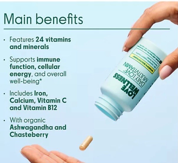 Love Wellness Daily Love Multivitamin for Women 60 Count Exp. 03/27