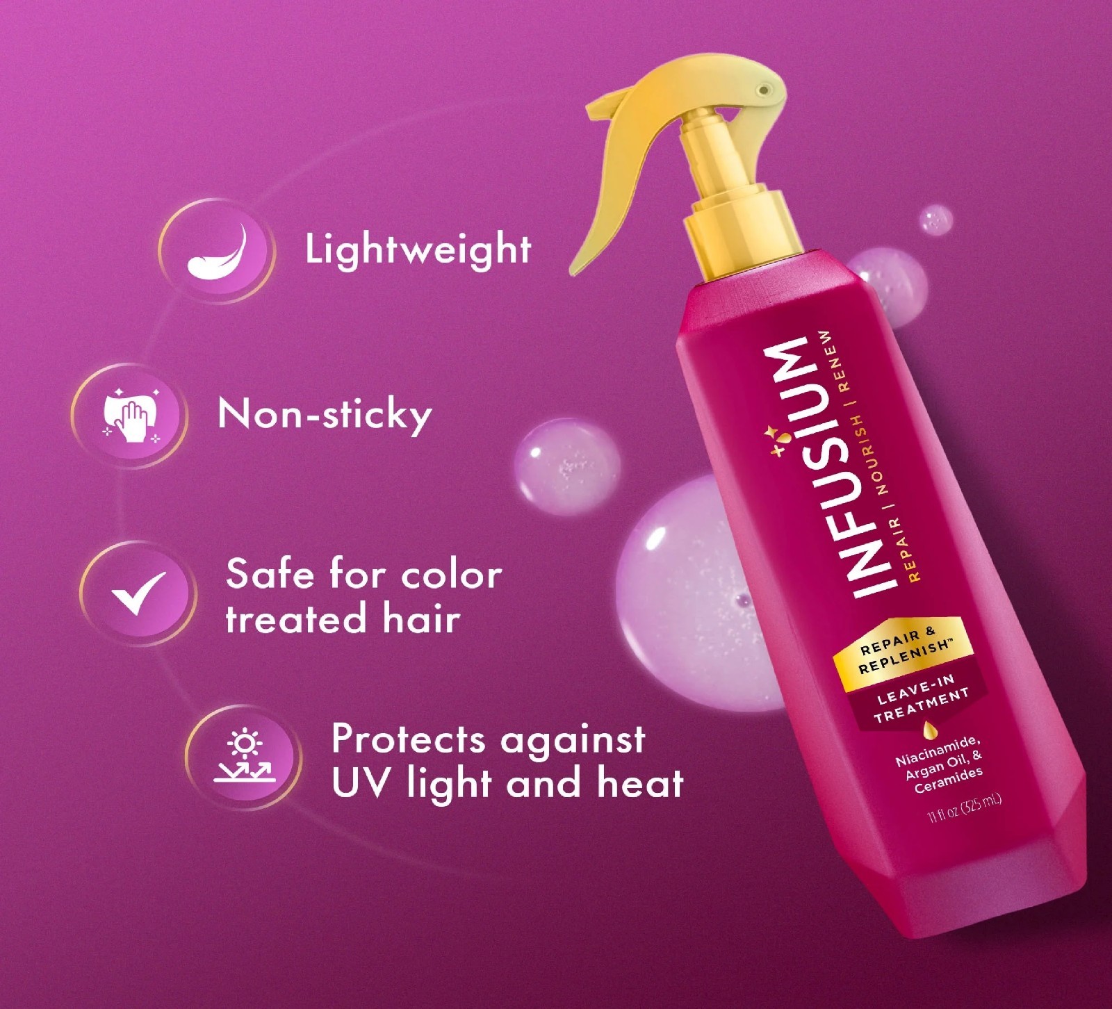 Infusium Repair and Replenish Leave-In Treatment – Hair Spray with 11 Fl Oz