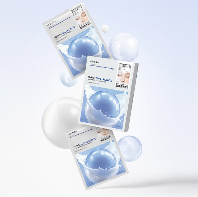 Mediheal Hyper Hyaluronate Gel Mask 4 Sheets Hydrating Moisturizing Face Mask