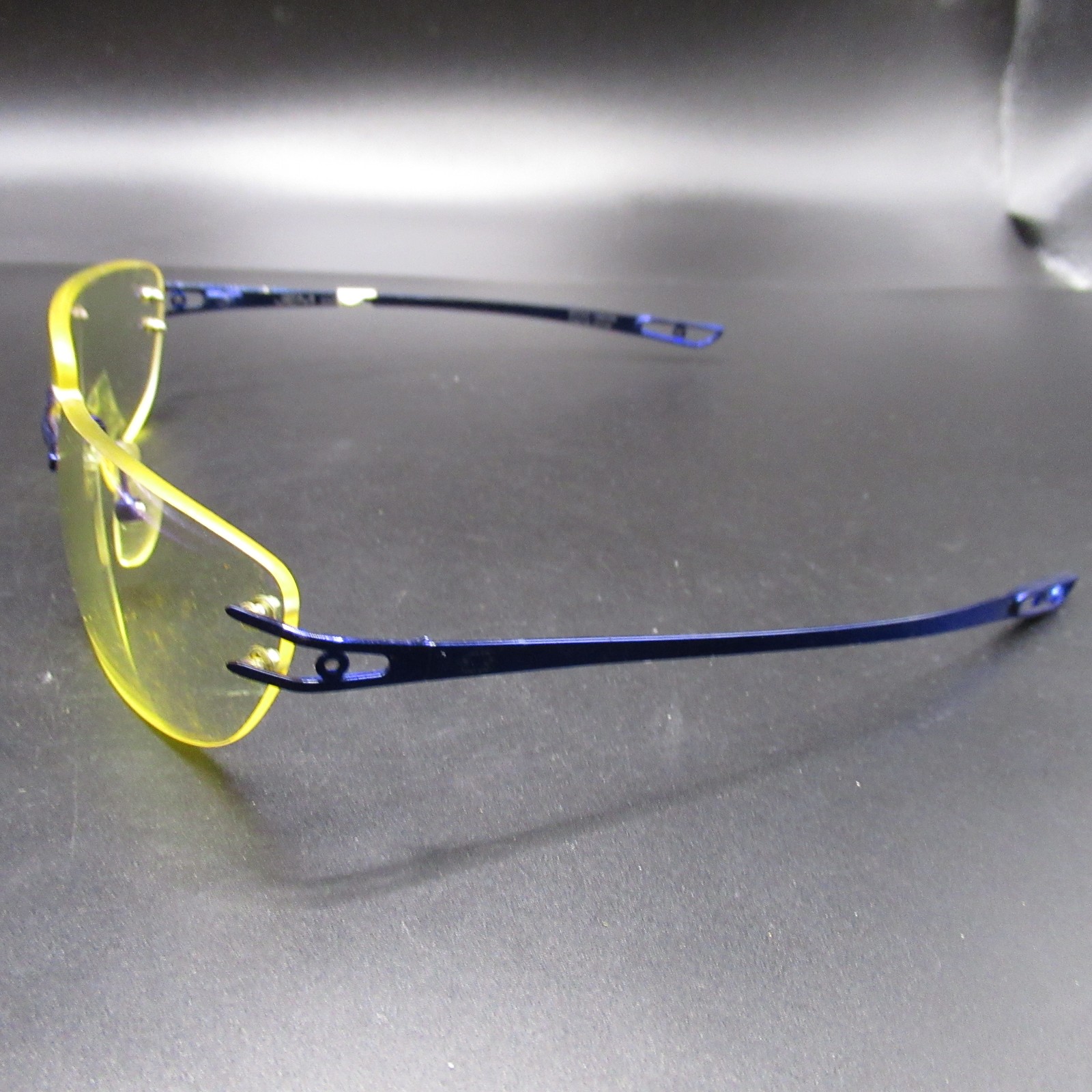 Gunnar Optiks Rimless Eyeglass Frames Blue Yellow Tint Lenses Swiss Optics China