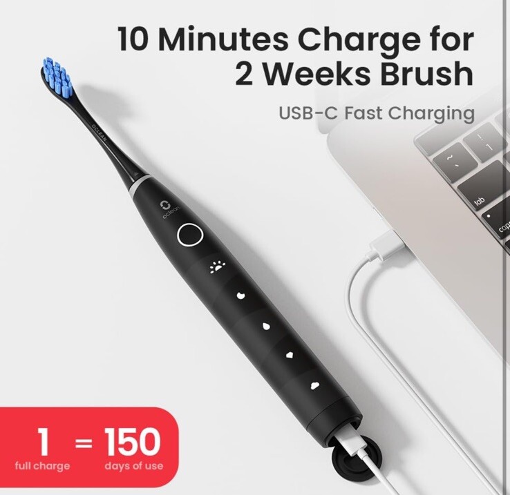 Electric Toothbrush for Adults with 6 Soft Brush Heads & Travel Case