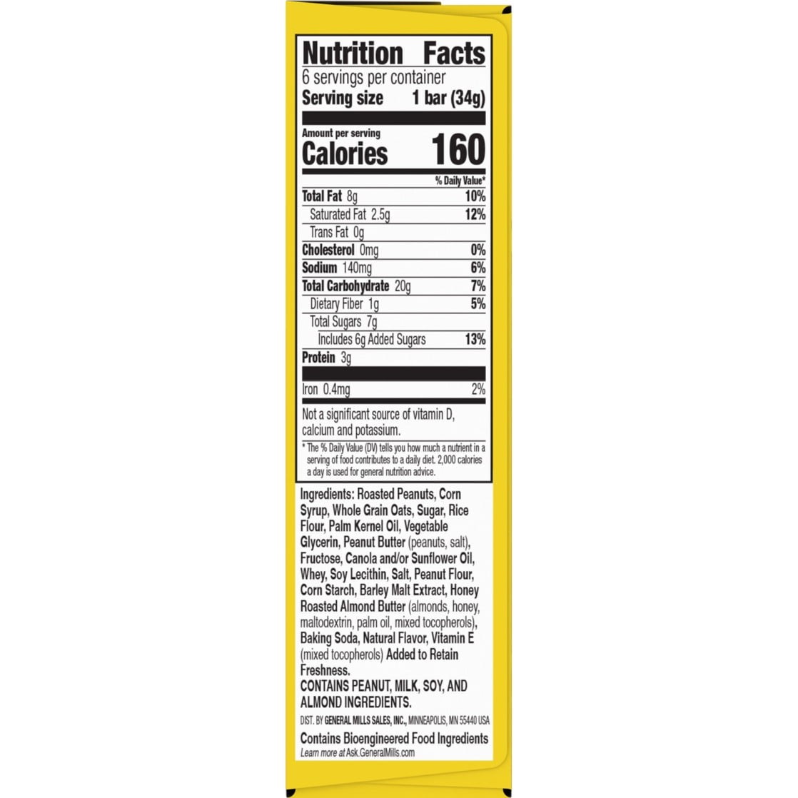 (12 pack) Nature Valley Sweet and Salty Nut Granola Bars, Peanut, 6 Bars, 7.2 oz