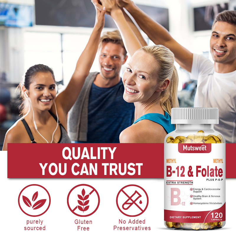 Methyl B-12 & Methyl Folate Extra Strength Vitamin B Methyl Folate Supplement