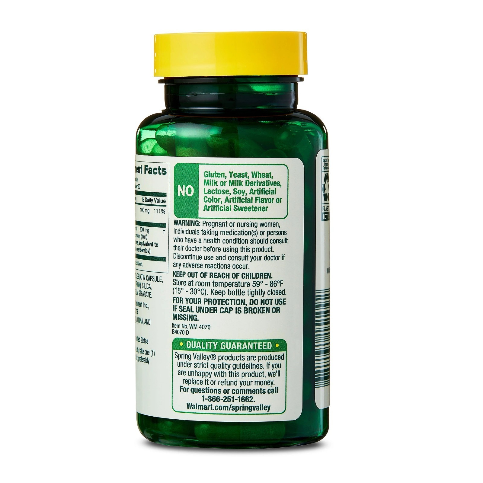 Spring Valley Extra Strength Cranberry Dietary Supplement Capsules, 15,000mg, 60