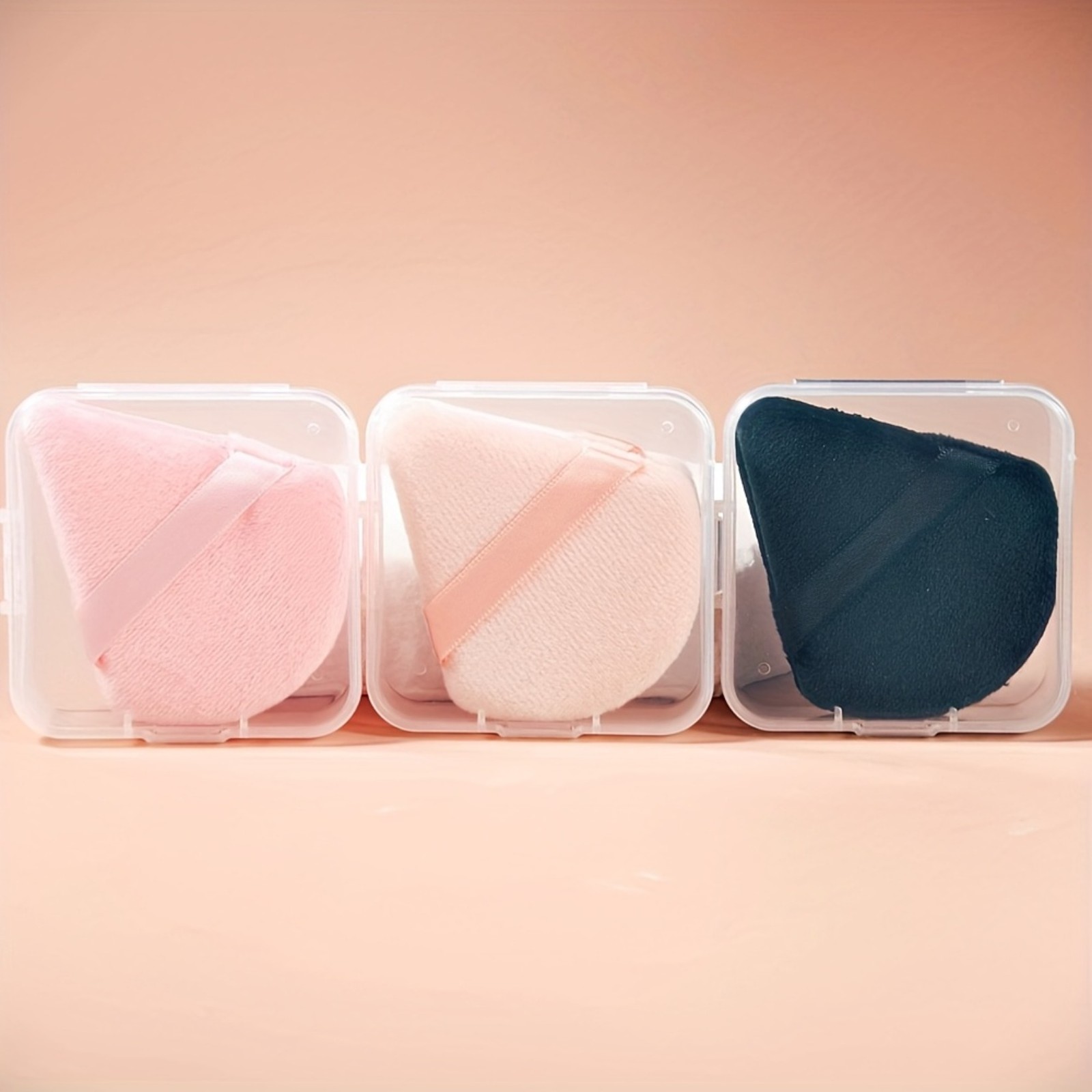 6PCS Triangle Powder Puff with Dust-Proof Box Setting Loose Powder Makeup