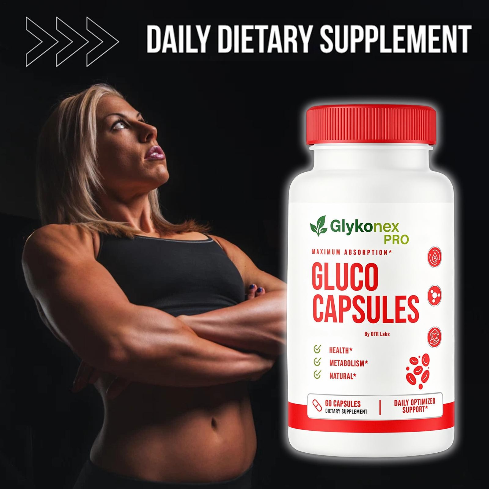 GlykoNex Gluco Capsules Blood Health Support Dietary Supplement 60 Capsules