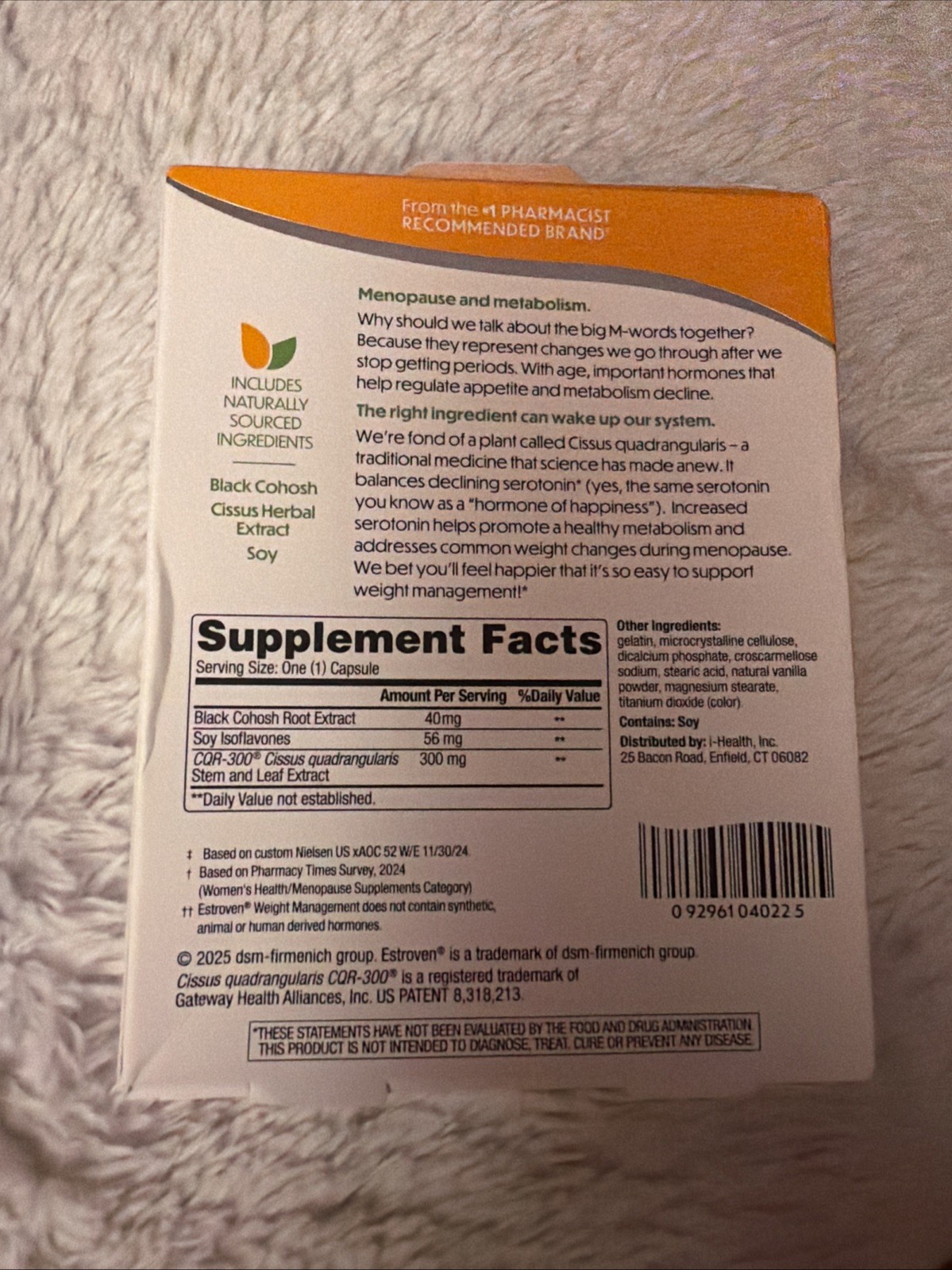 Estroven Menopause Relief Weight Management – 30CT Capsules – exp: 09/2026