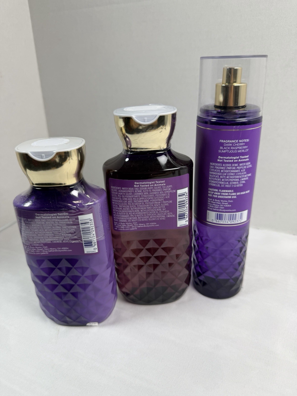 3 BATH & BODY WORKS BLACK CHERRY MERLOT Brand New Lotion/Gel/Mist Discontinued