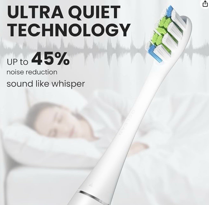 Oclean Wireless Portable Hand Held Electric Tooth Brush W/1 Brush Head White