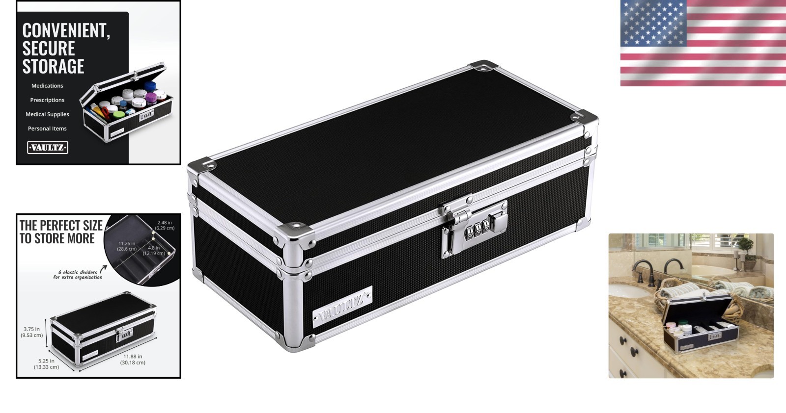 Secure Medicine Organizer – Locking Box with 7 Compartments & Combination Lock
