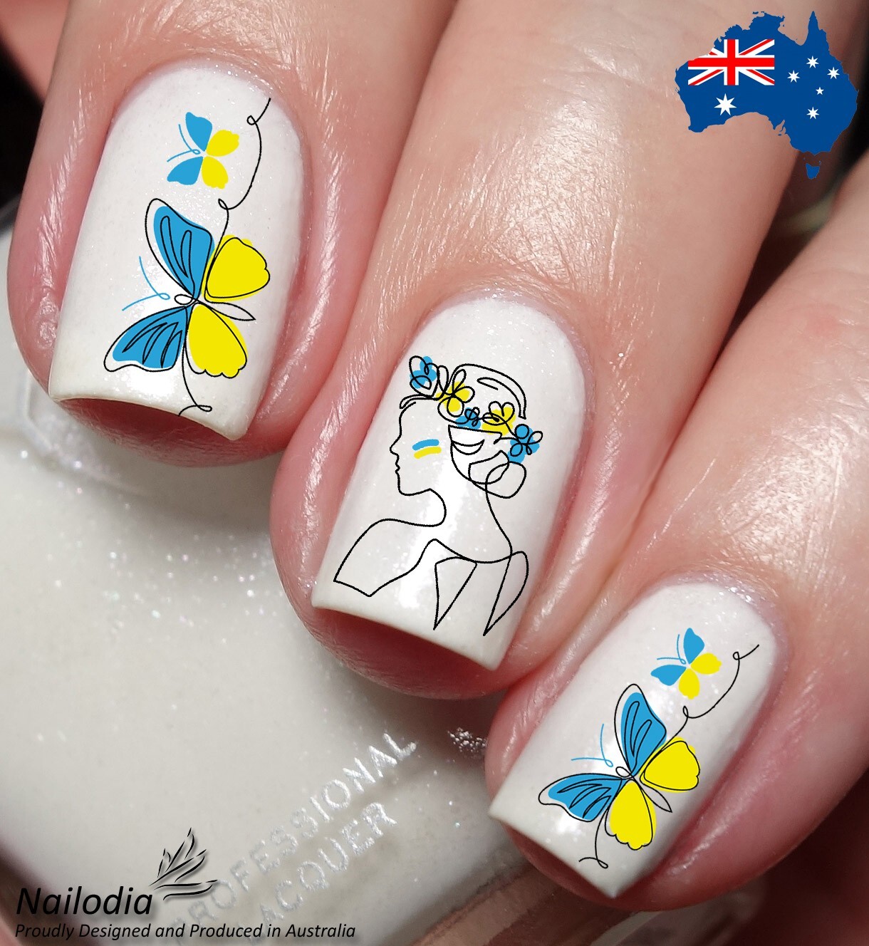 Ukraine Supporters Nail Art Decal Sticker Water Transfer Slider