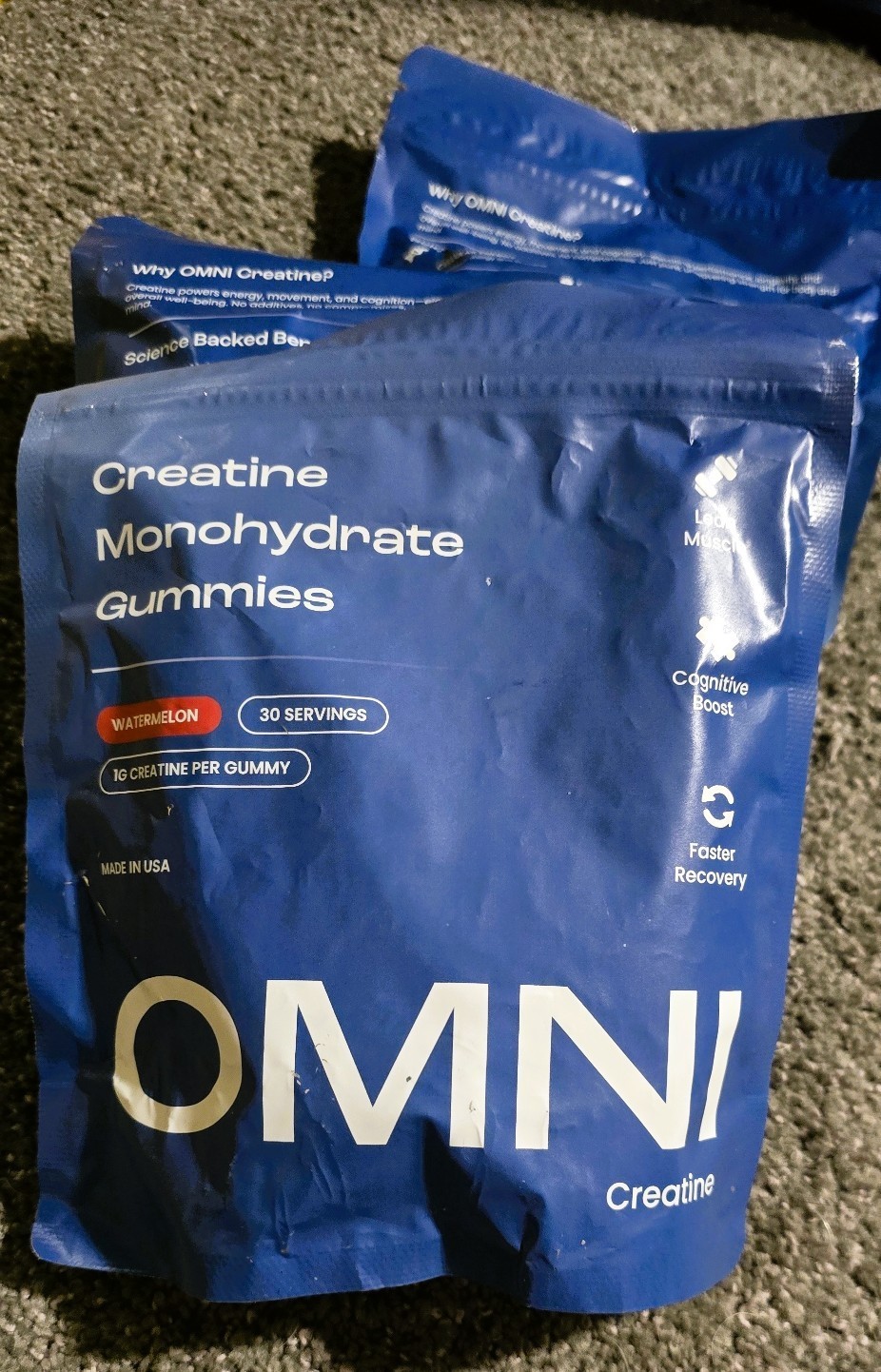 OMNI (3 Pack) Creatine Monohydrate Gummies – Supports Muscle Growth, Watermelon
