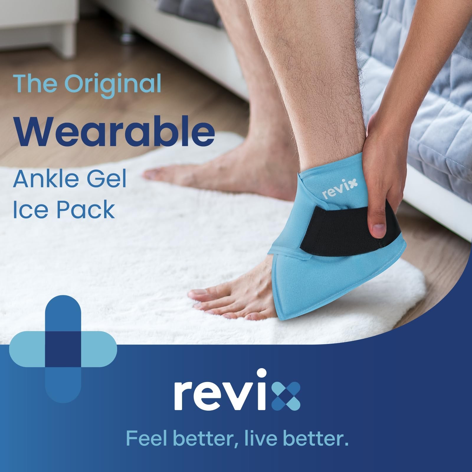REVIX Ankle Ice Pack Wrap for Plantar Fasciitis & Foot Pain Relief, Reusable …