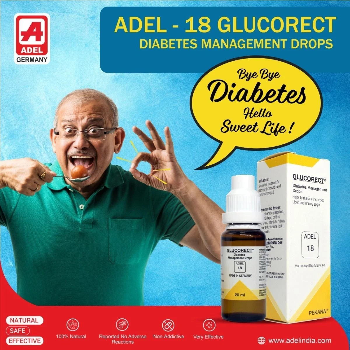 ADEL 18 Glucorect Drops 20ml (Pekana Germany) – Pack of 6 – Free Shipping